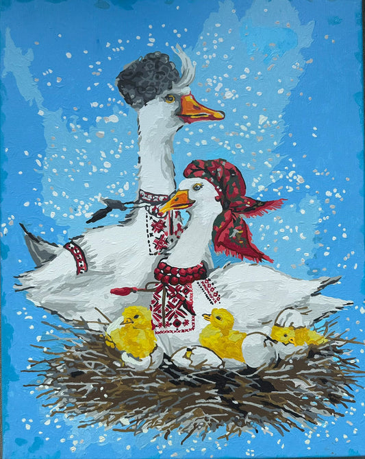 Canvas Signed Artwork - Hand Painted Goose Artwork