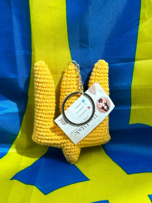 Knitted Tryzub Keyring