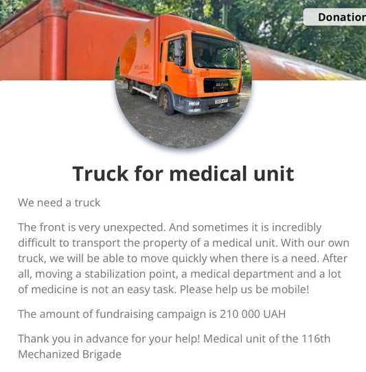 Lorry Donation for Kristina - Medical Stabilisation