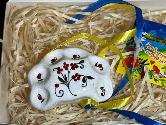 Handmade Petrykivka Painted Ceramic Ukrainian Dumplings