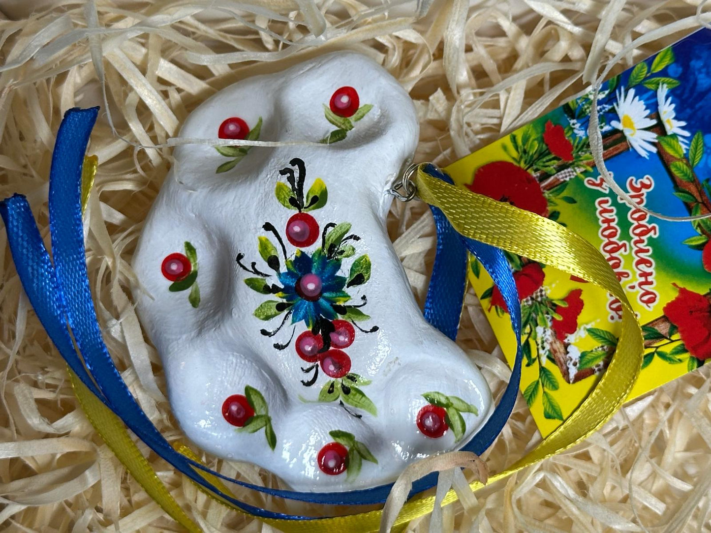 Handmade Petrykivka Painted Ceramic Ukrainian Dumplings