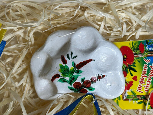 Handmade Petrykivka Painted Ceramic Ukrainian Dumplings