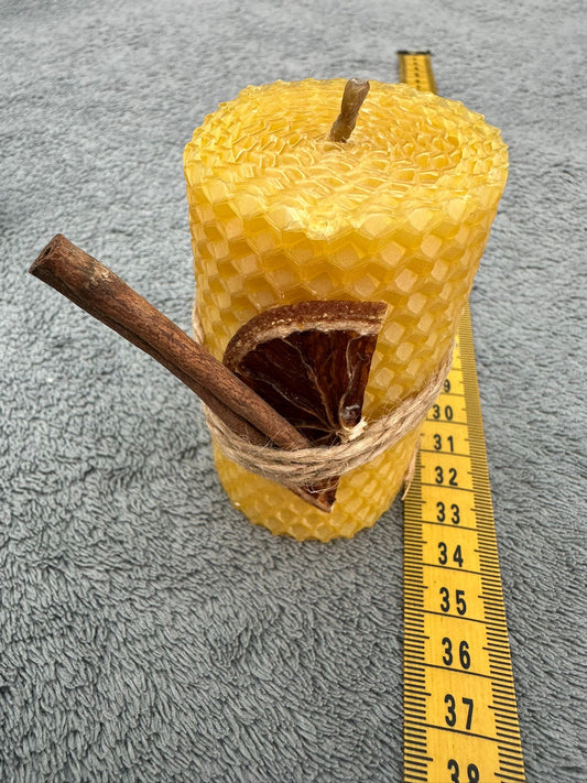 Decorated Ukrainian Beeswax Candle - Handmade